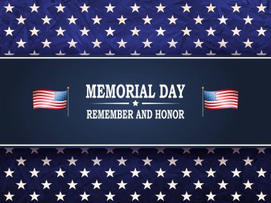 Yıldızlı ve dikdörtgen mavi çerçeveli resmi mavi kart, anma günü, tasarım bileşeni