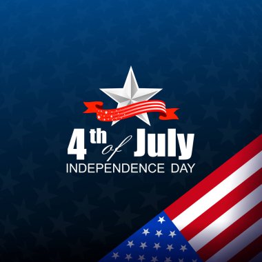 Festive blue composition, Amerika bayrağının köşesinde, tasarım bileşeni.