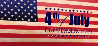 Amerika bayrağının silüeti ve tasarım elementi ile şenlikli doku kompozisyonu.