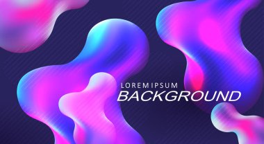 Koyu mavi kompozisyon, bulanık çok renkli oval şekiller.