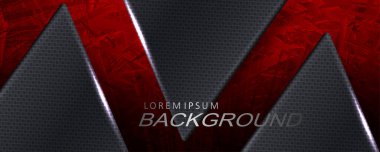 Kırmızıyla desenli geometrik çizim, gradyan, üçgen gri şekiller..