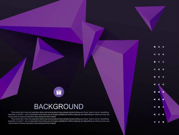 Black Composition Gradient Set Purple Triangles — Stockvector