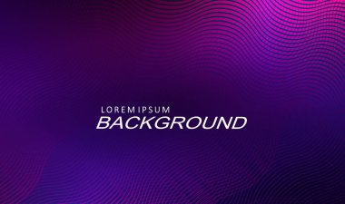 Mavi ve mor eğimli, ince kıvrımlı dalgalı çizgili kompozisyon