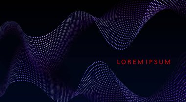 Gradyan, soyut mavi dalgalı şekilli siyah kompozisyon.