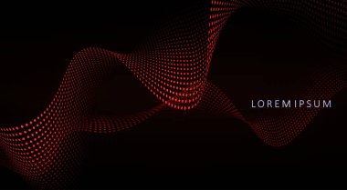 Gradyan, soyut kırmızı parlak dalga şekilli siyah tasarım.