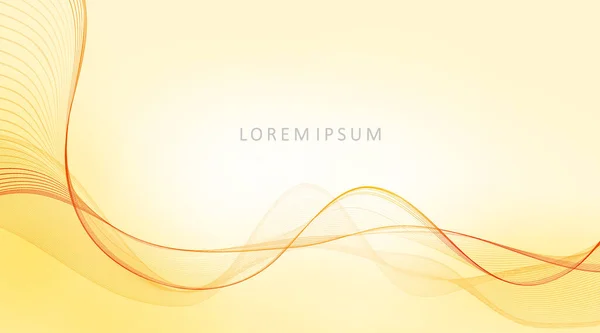 Diseño de gradiente amarillo claro abstracto, patrones de onda de flujo marrón mínimo — Vector de stock