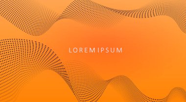 Turuncu gölge eğimli, soyut ışık dalgalı şekilli kompozisyon