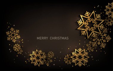 Mutlu noeller. İzole kavisli, altın rengi, narin kar taneleriyle desenli.