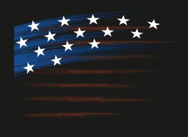 Amerikan bayrağının grunge stiliyle sallanışının şaşırtıcı bileşimi.