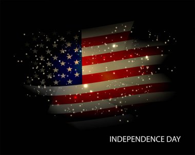 ABD bayrak deseninin parlak parıltısıyla izole edilmiş görüntüsü.