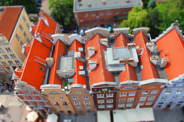 Minyatür etkisi olan evlerin fotoğrafı