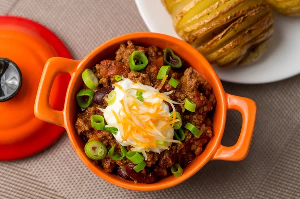 Carne con del peperoncino rosso — Foto Stock