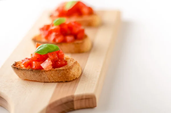 토마토 브루 쉐 타 crostini — 스톡 사진