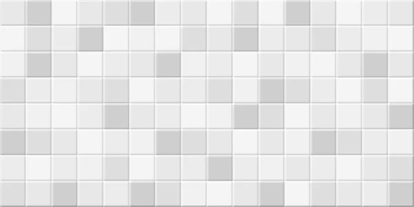 White mosaic wall tile texture, kitchen or bahtroom tile surface, illustration 3d pixel background