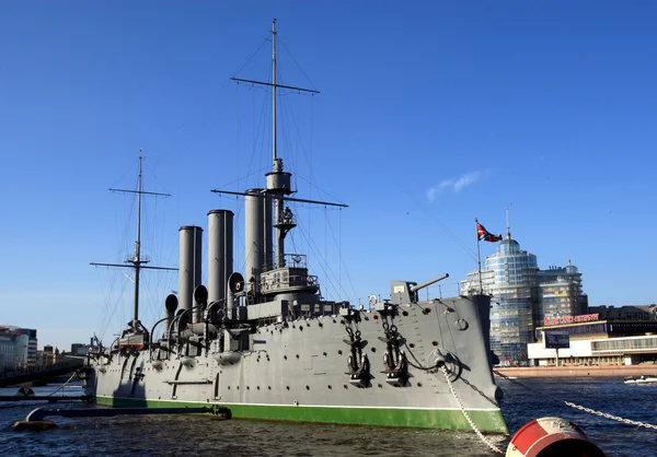 Preparation of the cruiser Aurora Stock Photo