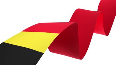 Şeffaf bir arkaplanda rüzgarda sallanan hareketli Belçika bayrağı. Hareket grafikleri, video düzenleme ve vatansever tasarım projeleri için mükemmel..