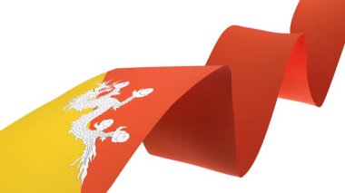 Şeffaf bir arkaplanda rüzgarda dalgalanan Bhutan bayrağı. Hareket grafikleri, video düzenleme ve vatansever tasarım projeleri için mükemmel..