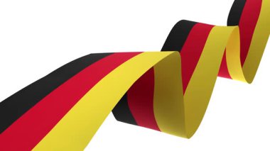 Şeffaf bir arkaplanda rüzgarda dalgalanan animasyon Almanya bayrağı. Hareket grafikleri, video düzenleme ve vatansever tasarım projeleri için mükemmel..