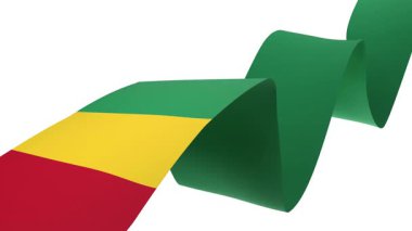 Şeffaf bir arkaplanda rüzgarda dalgalanan animasyon Gine bayrağı. Hareket grafikleri, video düzenleme ve vatansever tasarım projeleri için mükemmel..