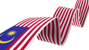 Şeffaf bir arka planda rüzgarda dalgalanan Malezya bayrağı. Hareket grafikleri, video düzenleme ve vatansever tasarım projeleri için mükemmel..