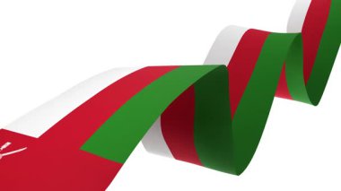 Şeffaf bir arkaplanda rüzgarda sallanan animasyon Umman bayrağı. Hareket grafikleri, video düzenleme ve vatansever tasarım projeleri için mükemmel..