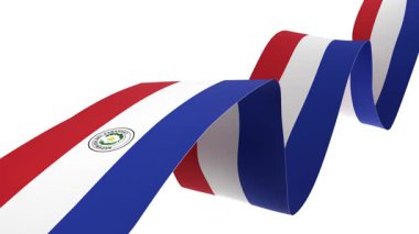 Şeffaf bir arkaplanda rüzgarda dalgalanan Paraguay bayrağı. Hareket grafikleri, video düzenleme ve vatansever tasarım projeleri için mükemmel..