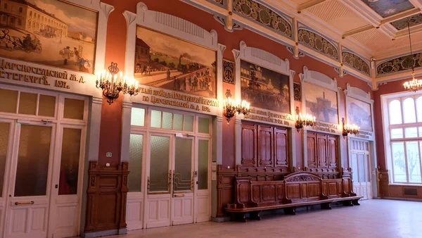 Saint Petersburg Russia June 2019 Picture Hall Vitebsky Railway Station — Stock Photo, Image