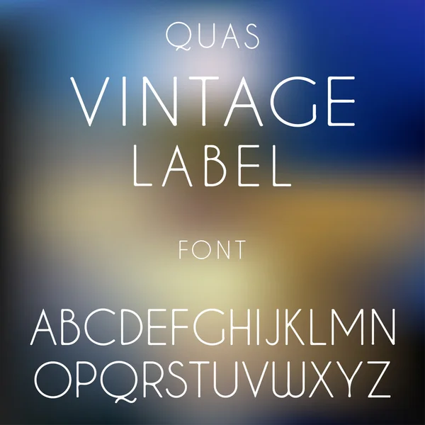 Thin font. Futuristic font. Cosmic Font. Vector alphabet set. Minimal. Latin alphabet letters on a blurred vintage background. Hipster font, typeface, typography, typewriter. — Διανυσματικό Αρχείο