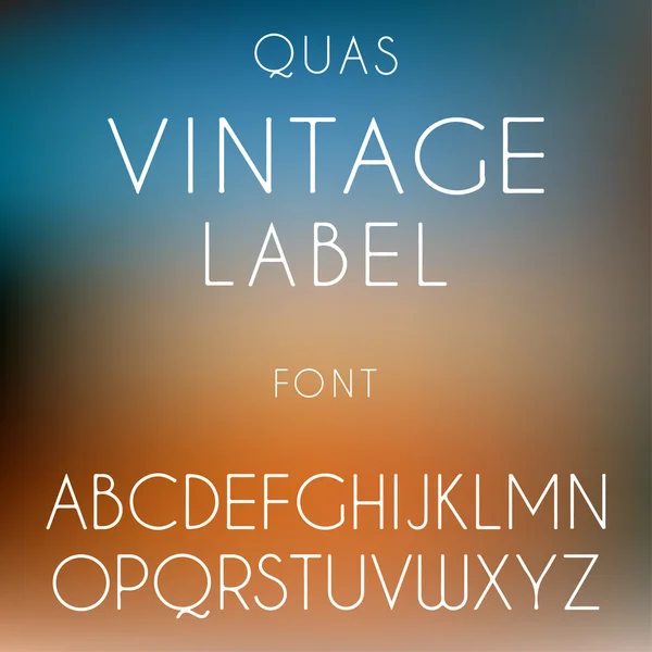 Thin font. Futuristic font. Cosmic Font. Vector alphabet set. Minimal. Latin alphabet letters on a blurred vintage background. Hipster font, typeface, typography, typewriter. — Διανυσματικό Αρχείο