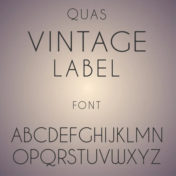 Fuente delgada. Futuristic font. Fuente cósmica. Juego de alfabetos vectoriales. Mínimo. Letras del alfabeto latino sobre un fondo vintage borroso. Hipster fuente, tipografía, tipografía, máquina de escribir . — Vector de stock