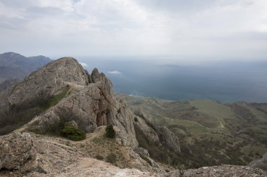Dağ manzarası kayalık tepe