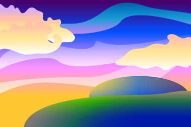 Cartoon unearthly landscape vector background clipart