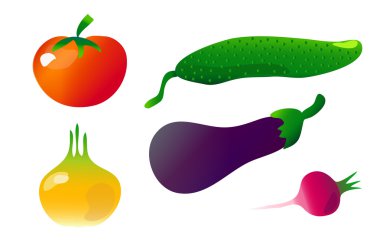 Sebze taze renkli vektörel clipart