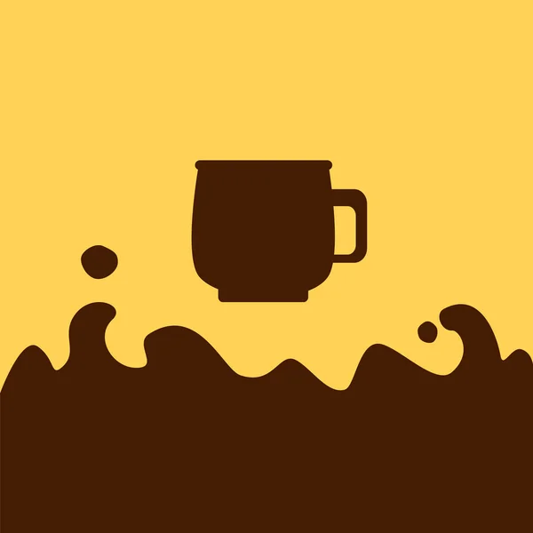 Ilustracja wektorowa płaski kawa, gorący napój czekoladowy w Pucharze — Wektor stockowy
