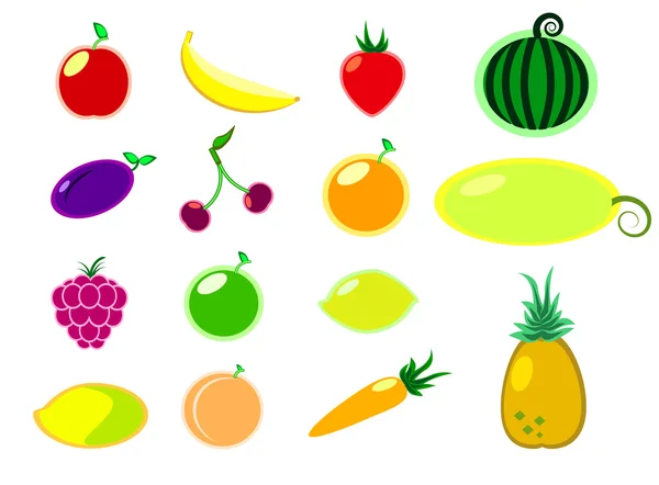 Obst und Gemüse flache Vektorillustration — Stockvektor