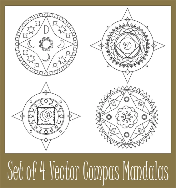 Set of arabic mandala vector illustrations for arabic patterns — Stockvector