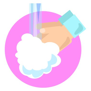 Düz tarzda el yıkama vektör illüstrasyon