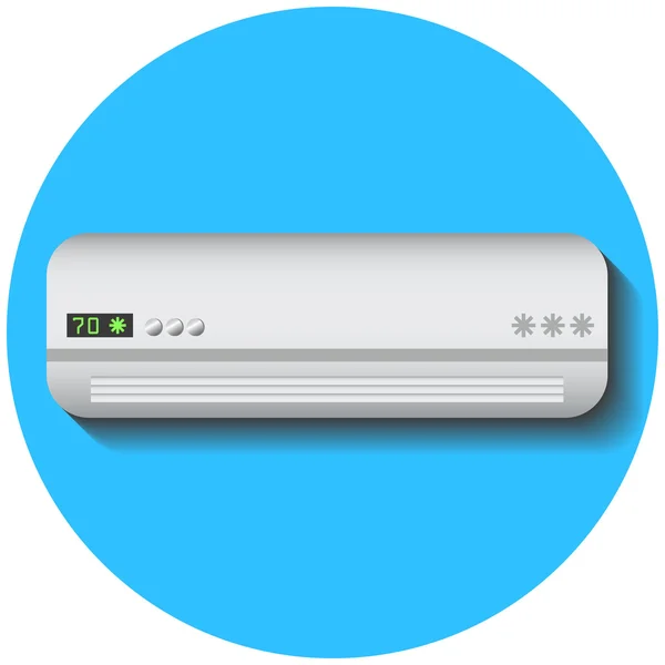 Moderne Klimaanlage, flache Vektorabbildung auf blau — Stockvektor