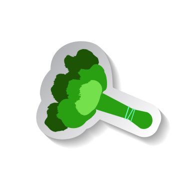 Gölge ile düz tarzda Yeşillik vektör simgesi. Sebze piktogramı.