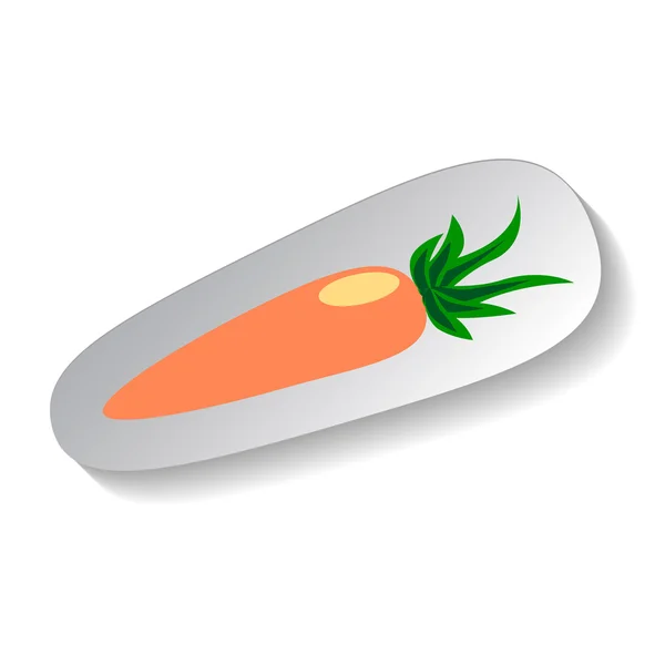 Морковь вектор значок в плоском стиле с тенью. Растительная пиктограмма . — стоковый вектор