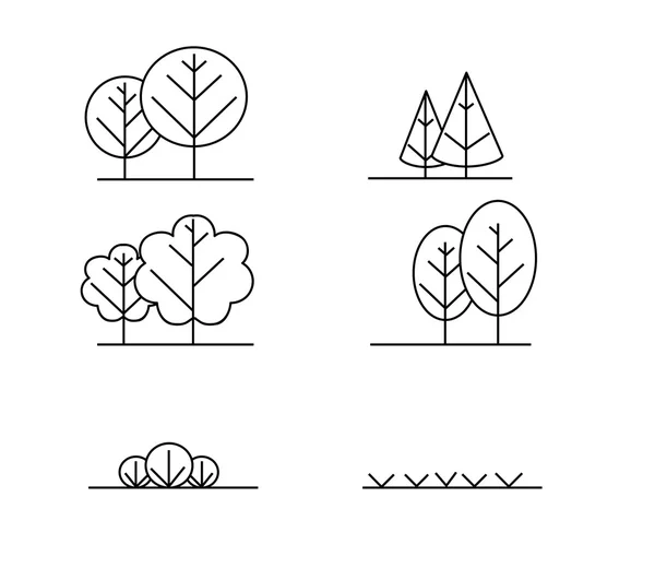 Trees-line-art-black.jpg — Stock Photo, Image