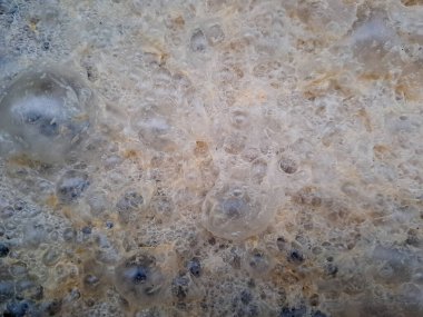 Yumuşak gözenekli beyaz ekmek kırıntısı dokusu, kapalı alanda doğal ışıkta fotoğraflanmış. Kurutulmuş ekmek yüzeyi, tazelik ve dokuyu gösteren soyut gıda arkaplanı.