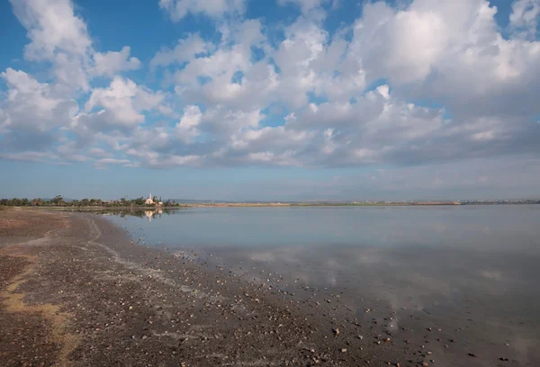 Moschea sul bordo del lago salato — Foto Stock