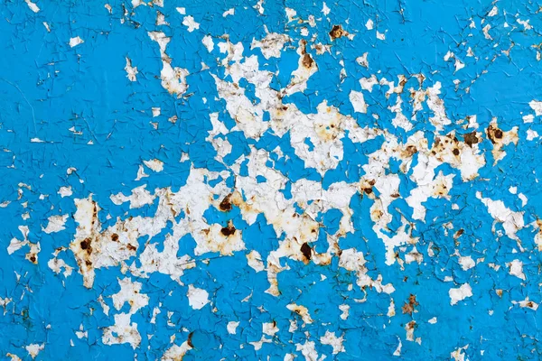 Surface Métallique Avec Vieille Peinture Bleue Couleur Bleu Acier Métal — Photo
