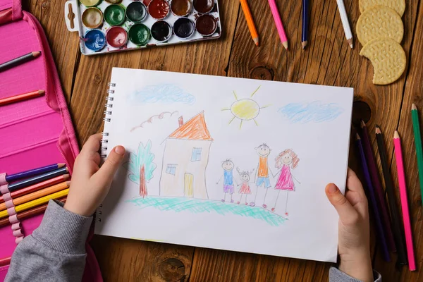 Qué Puede Decir Foto Niño Foto Del Cuadro Infantil Sobre — Foto de Stock