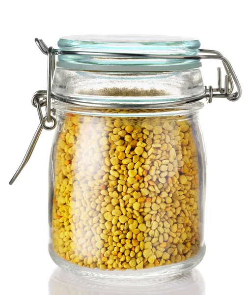 Bee Pollen Glass Jar Beekeeping Products Apitherapy Royalty Free Stock Images