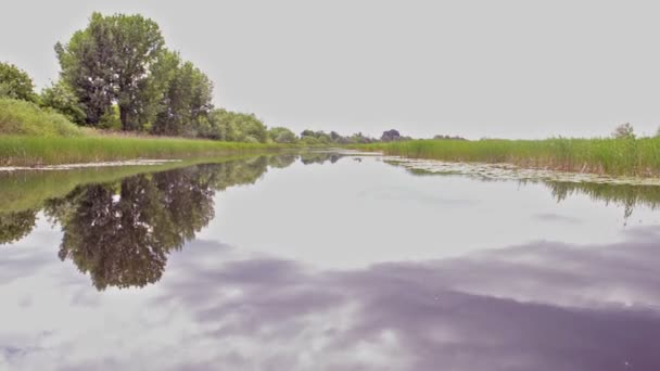 Flodutsikt från båten — Stockvideo