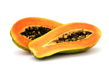 Papaya isolated on white background clipart
