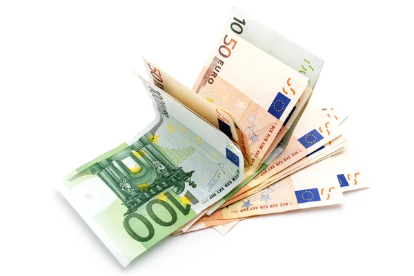 Para euro banknot üzerinde beyaz