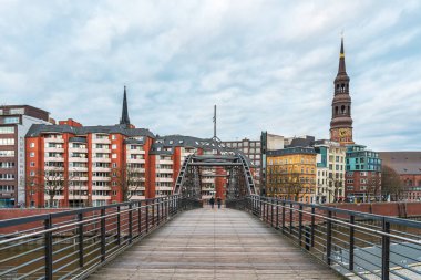 Hamburg şehri depo bölgesi. Seyahat ve mimari